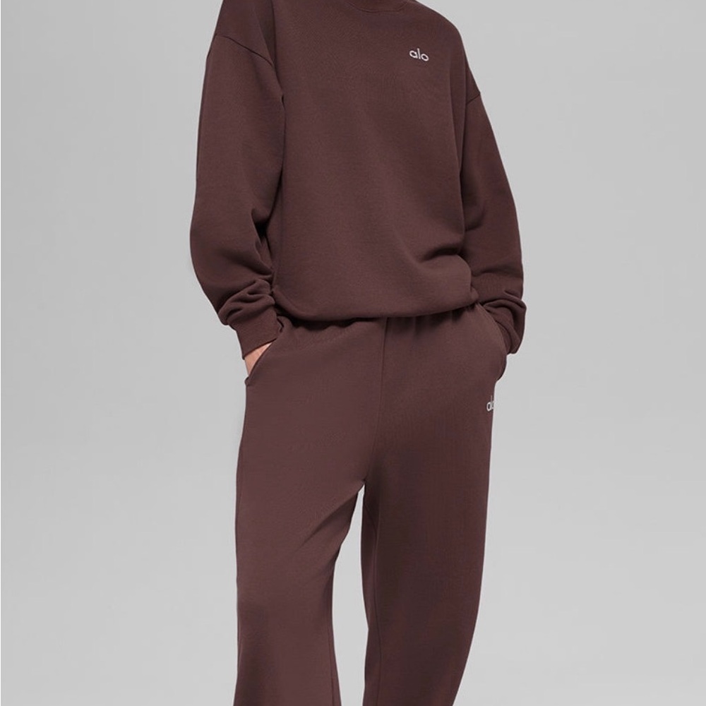 ALO Yoga Brown Crew Neck Sweater - Picture 2 of 4